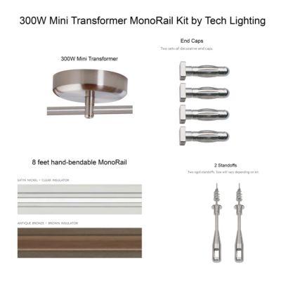 300 Watt Mini Transformer Monorail Kit by Tech Lighting - Starlight Lighting USA and Canada